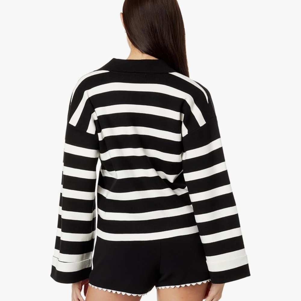 English Factory Striped Crop Sweater White/Black | M - Picture 2 of 11